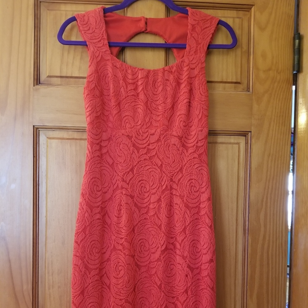 Red lace Cache dress size 0